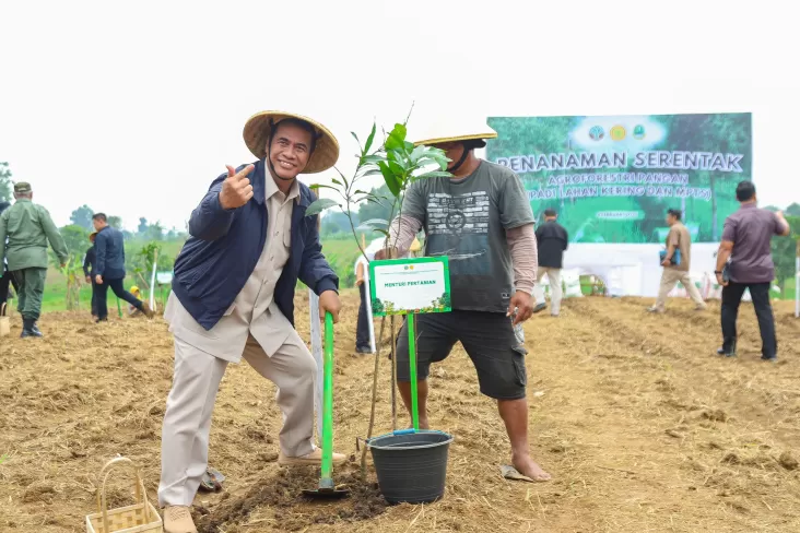 Mentan Amran dan juga Menhut Tanam Agroforestri Pangan Serentak dalam tempat 17 Provinsi