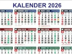 Kalender 2026: Libur Nasional dan Cuti Bersama, 21-22 Maret Lebaran Idul Fitri